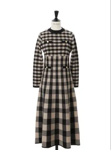 Plaid Jacquard Knit Dress S 사이즈