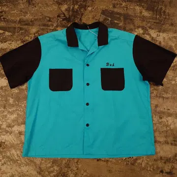 노브랜드 80년대 볼링 셔츠 XL 사이즈 블루 계열 4228