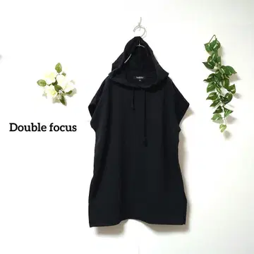 Double focus 슬리브리스 후드티 M 블랙