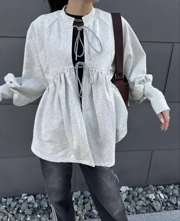 ameri vintage SYMMETRY PEPLUM SWEAT TOP
