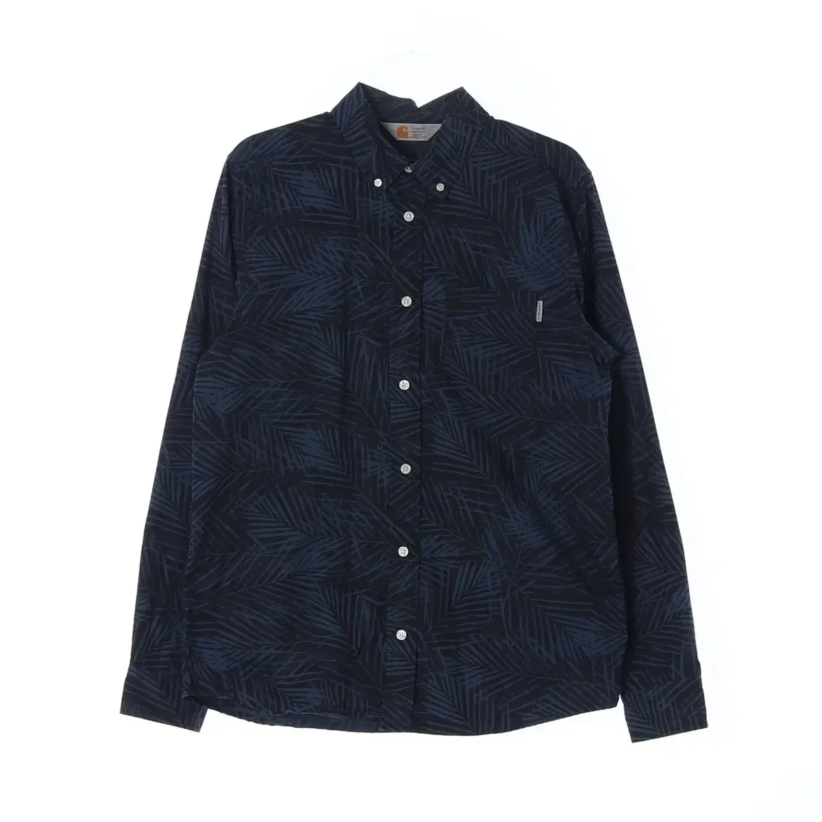 [M] Carhartt Blue Palm Tree Pattern Long Sleeve Shirt