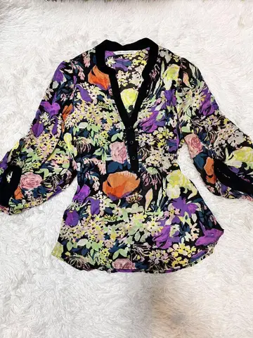 DIANAvonFURSTENBERG 실크 블라우스 플라워 무늬 꽃 4
