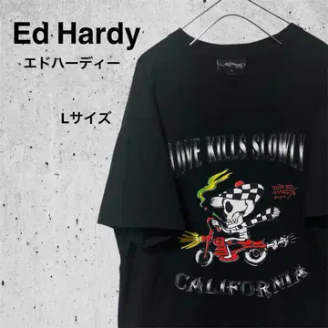 새상품급 Ed hardy 에드하디 스컬 바이크 반팔 T L 사이즈