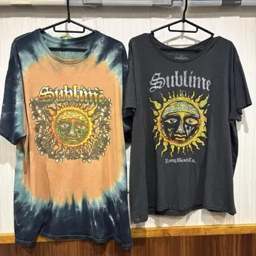 Sublime 티셔츠 2장 세트 밴 티셔츠