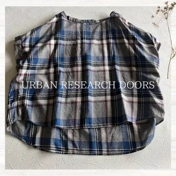 URBAN RESEARCH DOORS 풀오버 체크 블라우스 루즈핏