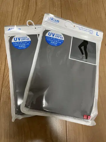 유니클로 에어리즘 실크 블렌드 UV 차단 레깅스 L 2개 그레이