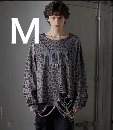 GRANCY 올 패턴 큐빅 그래픽 롱 T M 사이즈