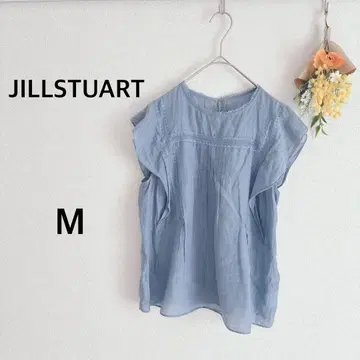 질스튜어트 JILLSTUART 셔츠 프릴 소매 블루 M 얇은 소재