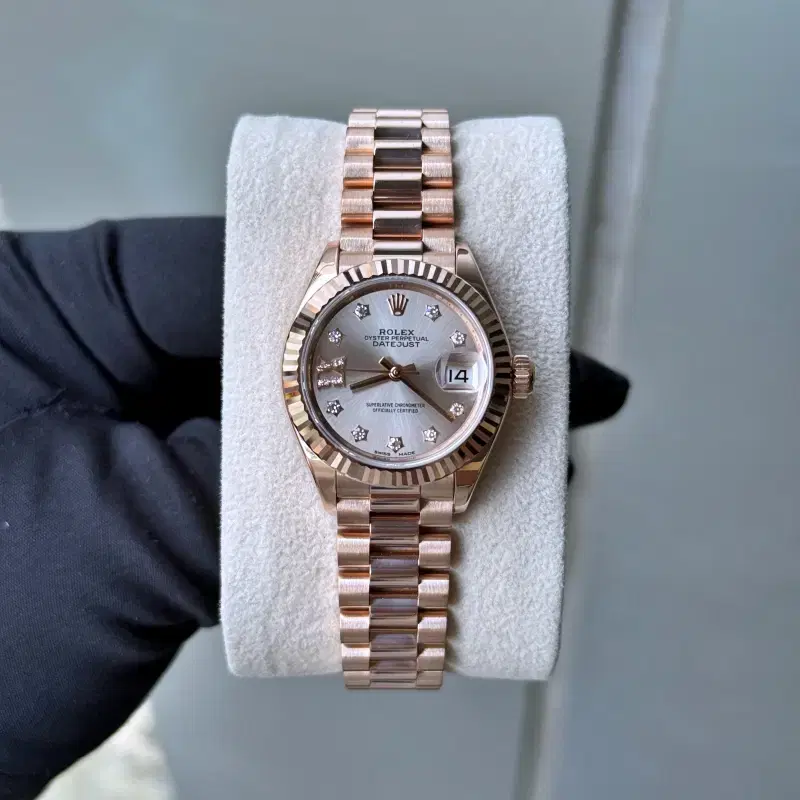 Rolex Datejust 28mm Rose Gold Gold Case 279175 Thunderdust Star Diamond