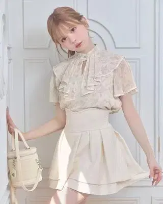 미셸 마카롱 XS 사이즈 슬림 레그 스커트 아이보리