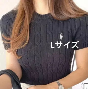 SALE 폴로 랄프로렌 블랙 반팔 스웨터 L 사이즈