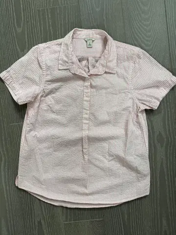 L.L.Bean 엘엘빈 반팔 스트라이프 셔츠 S 사이즈 핑크 초레어