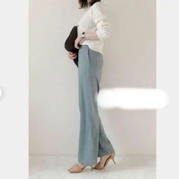 유니클로 새틴 릴랙스 스트레이트 팬츠 그린 L