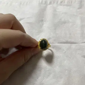 화전옥 흑옥 골드링 약 12mm