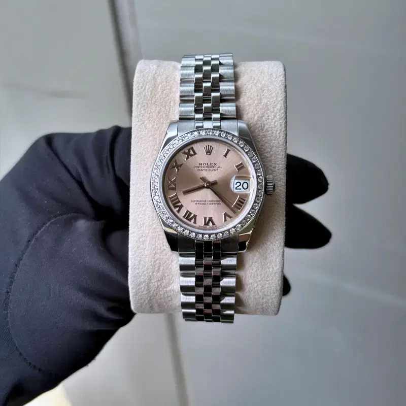 Rolex Datejust Women's 31mm Steel Pink Roman Diamond Jubilee