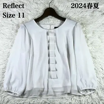리플렉트 24ss 블라우스 쉬폰 턱 디자인 화이트 L 사이즈 11