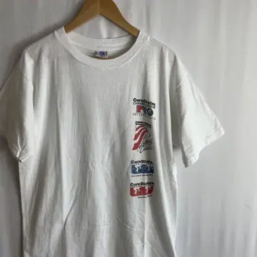 빈티지 프린트 티셔츠 화이트 L 80s 90s 00s