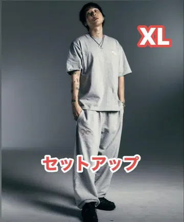 90 로고 스웨트 팬츠 x 로고 티셔츠 XL