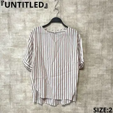 실크 혼방 [UNTITLED] 스트라이프 패턴 블라우스 SIZE2