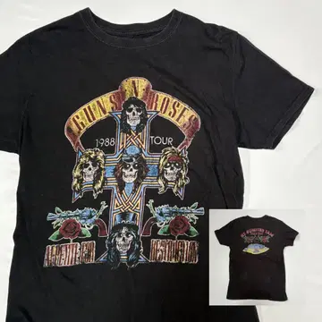 GUNS' N ROSES 건즈 앤 로제스 양면 프린트 밴딩 티셔츠
