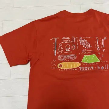 mont-bell 남성용 티셔츠 XL 고기능 소재 위크론/캠핑 기어 패턴