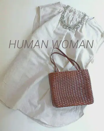 HUMAN WOMAN 슬리브리스 블라우스 린넨 에크루 M