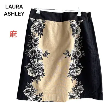 LAURA ASHLEY 로라 애슐리 플라워 프린트 미니 스커트 린넨