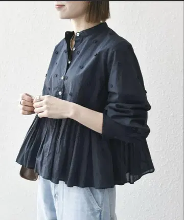 SHIPS any 플라워 모티브 페플럼 셔츠 블라우스