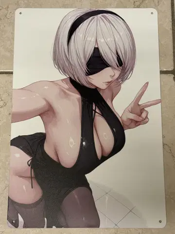 니어 오토마타 2B 양철 간판