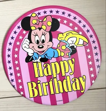 레어 레트로 미니 마우스 해피 벌스데이 빅 캔뱃지 생일 디즈니
