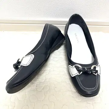 새상품급 REGAL 펌프스 리본 가죽 네이비 23cm