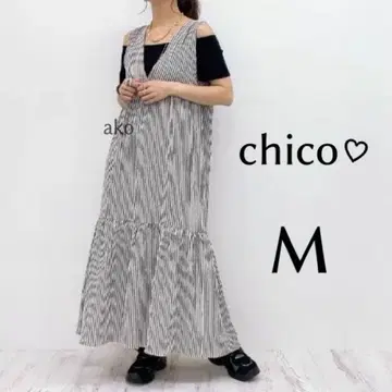새상품 chico 스트라이프 백 리본 원피스 Arc reve M