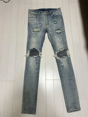 mnml 데미지 스키니 청바지 허리 28