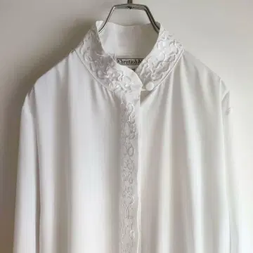 해외 구제 의류 화이트 블라우스 자수 빈티지 빈티지 수입 블라우스
