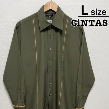 USA 구제 의류 CiNTAS 드레스 셔츠 워크 셔츠 긴팔 L 카키 그린