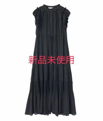 COCODEAL 코코딜 플리츠 티어드 프릴 원피스 블랙