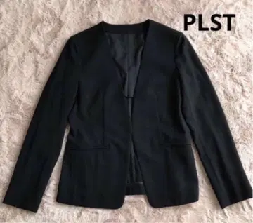 PLST 플라스테 노카라 자켓 얇은 소재 블랙 S
