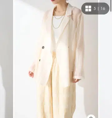 시어 소재 더블 브레스트 자켓