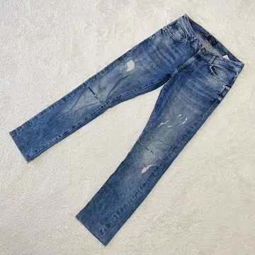 버쉬카 [M] 블루 데님 데미지 가공 스키니 스트레치