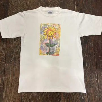 1990's 'ALL Sport' 해바라기 프린트 빈티지 아트 티셔츠