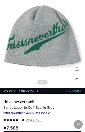 디스이즈네버댓 Beanie 비니 그레이