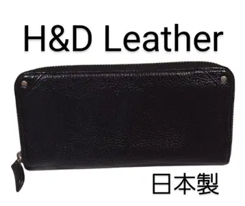 H&D Leather H&D 가죽 장지갑 블랙 천연 가죽