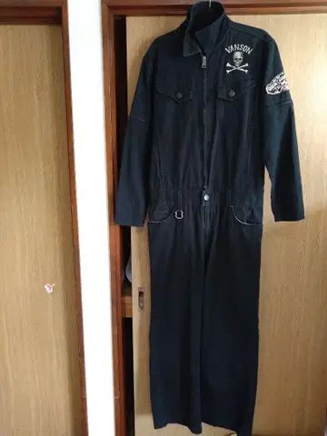VANSON 블랙 오버롤 반슨 작업복 올인원