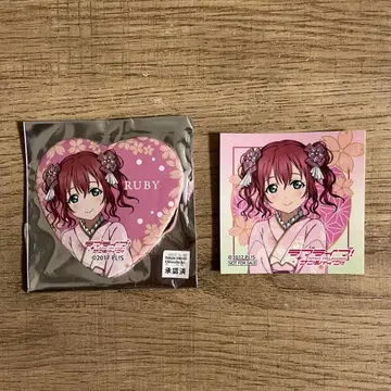 Aqours 벚꽃 일본 의류 하트형 캔뱃지 컬렉션 쿠로사와 루비
