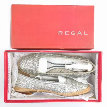 REGAL 23.5cm 메쉬 플랫 로퍼 브레이드 실버
