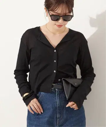 Plage SHEER RIB CROPPED 가디건