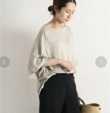 프레임워크 린넨 100% 저지 보트넥 풀오버 베이지 린넨