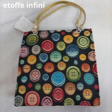 etoffe infini 컬러풀 단추 무늬 핸드백 미니 토트백