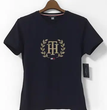 새상품 Tommy Hilfiger 타미힐피거 비쥬 로고 티셔츠