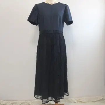 리판네 도쿄 소와르 절개 레이스 자수 원피스 네이비 블랙 9호 M